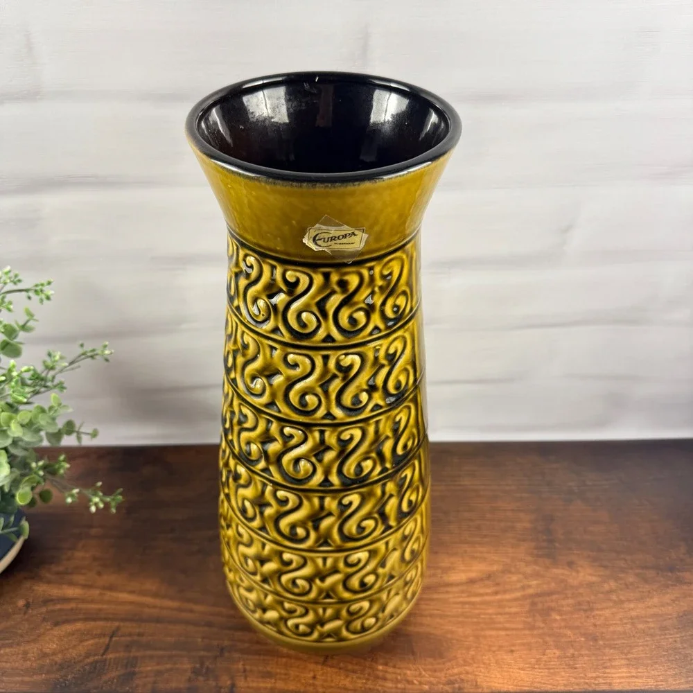 Carstens Tönnieshof Europa 7252-40 West German Pottery Floor Vase MCM 1960s 16